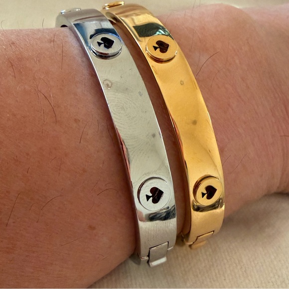 Kate Spade studded Gold Hinged banger Bracelet - Picture 9 of 13